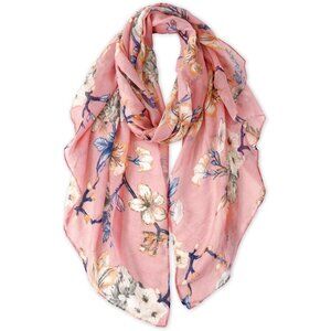Wome Pinkn Fashion Flowers Print Scarves Winter Head Shawl Cotton Wrap